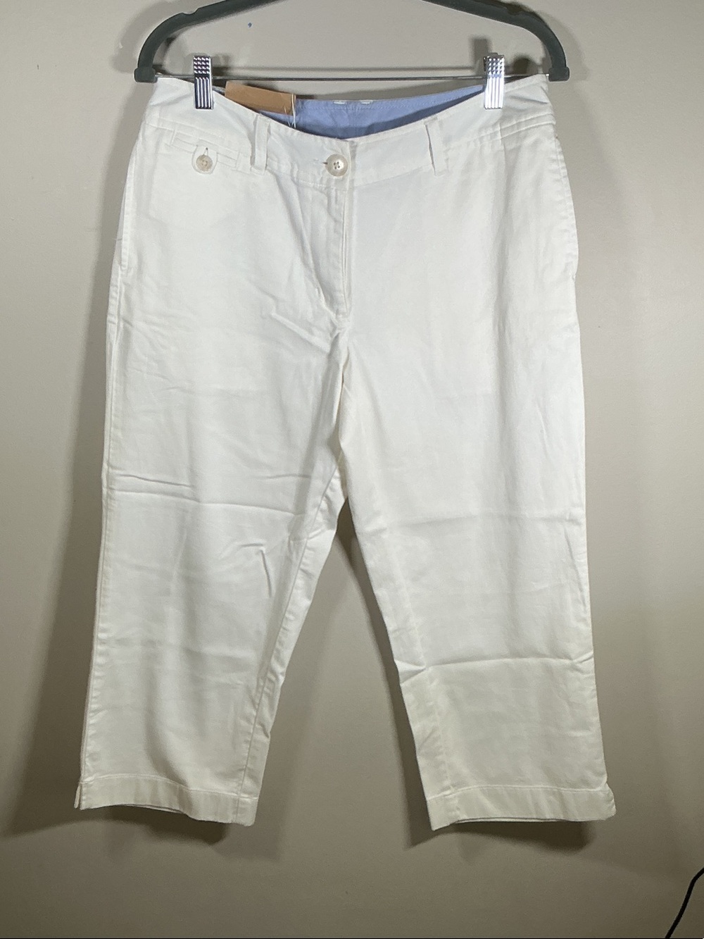 L.L. Bean White Cropped Pants Women’s Size 10 Favorite Fit NWT